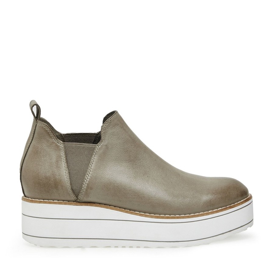 Women Silent D Ankle Boots | Nizzal Boot Khaki/White