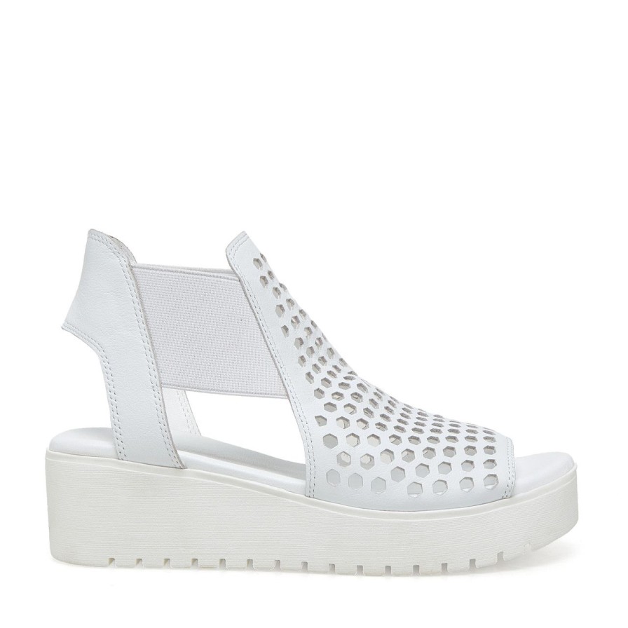 Women Silent D Platforms | Odeya Sandal White