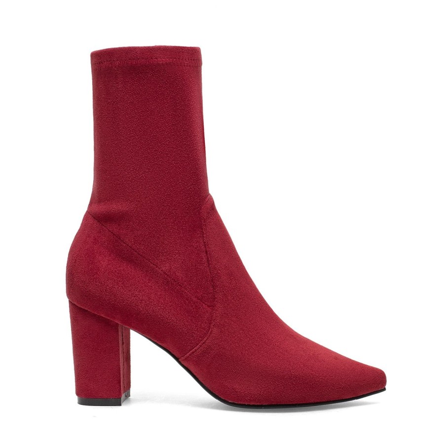 Women Silent D Ankle Boots | Nider Boot Lucious Red