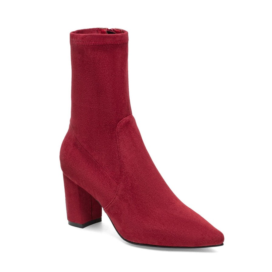 Women Silent D Ankle Boots | Nider Boot Lucious Red