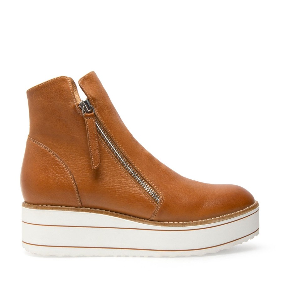 Women Silent D Ankle Boots | Nene Boot Tan/White