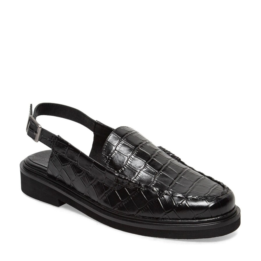 Women Silent D Flats & Loafers | Gliani Loafer Black Croc