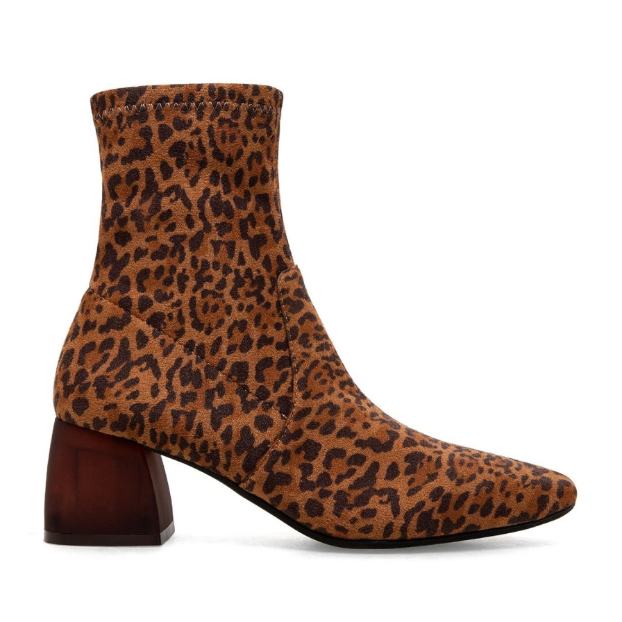 Women Silent D Ankle Boots | Maretolp Boot Leopard