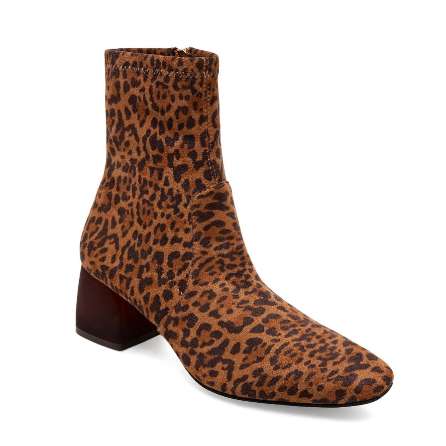 Women Silent D Ankle Boots | Maretolp Boot Leopard