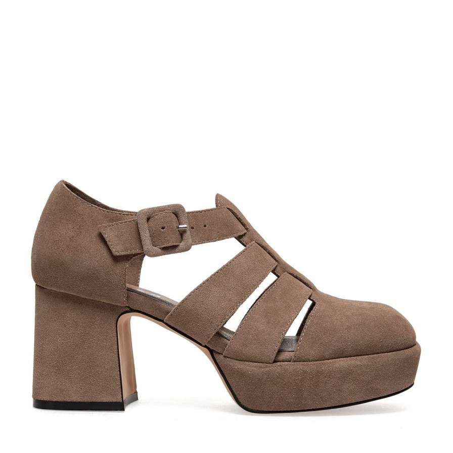 Women Silent D Heels | Oddiez Pump Taupe