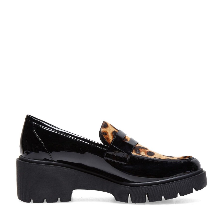 Women Silent D Flats & Loafers | Xainay Loafer Black Leopard