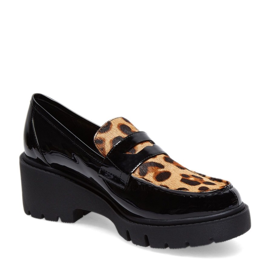 Women Silent D Flats & Loafers | Xainay Loafer Black Leopard