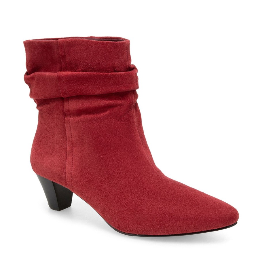 Women Silent D Ankle Boots | Tach Boot Lucious Red