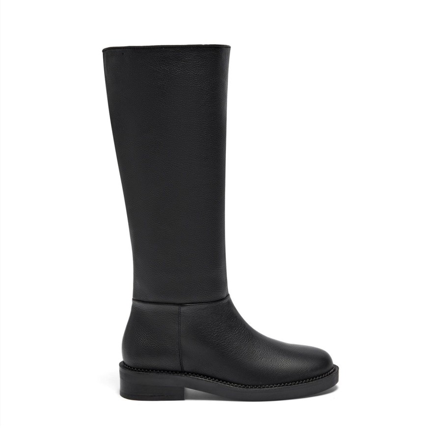 Women Silent D Tall Boots | Rider Boot Black