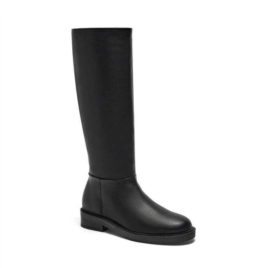 Women Silent D Tall Boots | Rider Boot Black