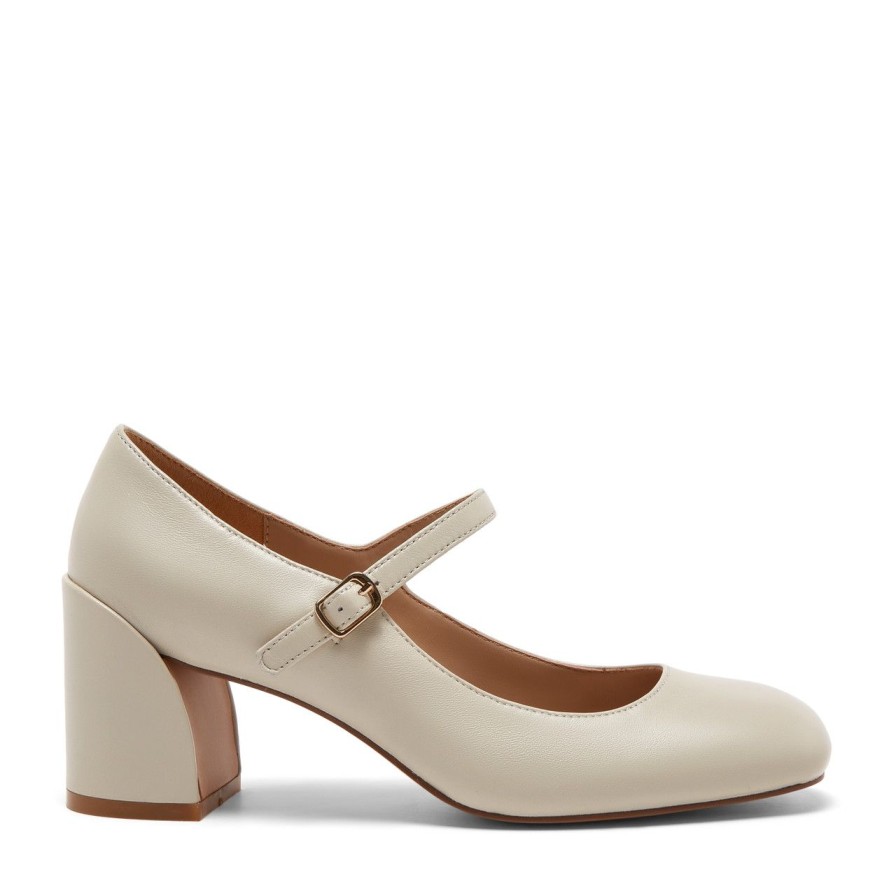 Women Silent D Heels | Korin Pump Oatmilk Nappa