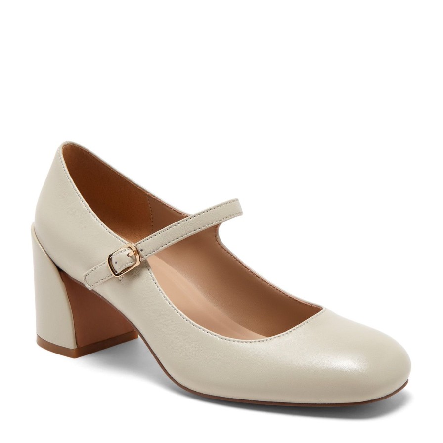 Women Silent D Heels | Korin Pump Oatmilk Nappa