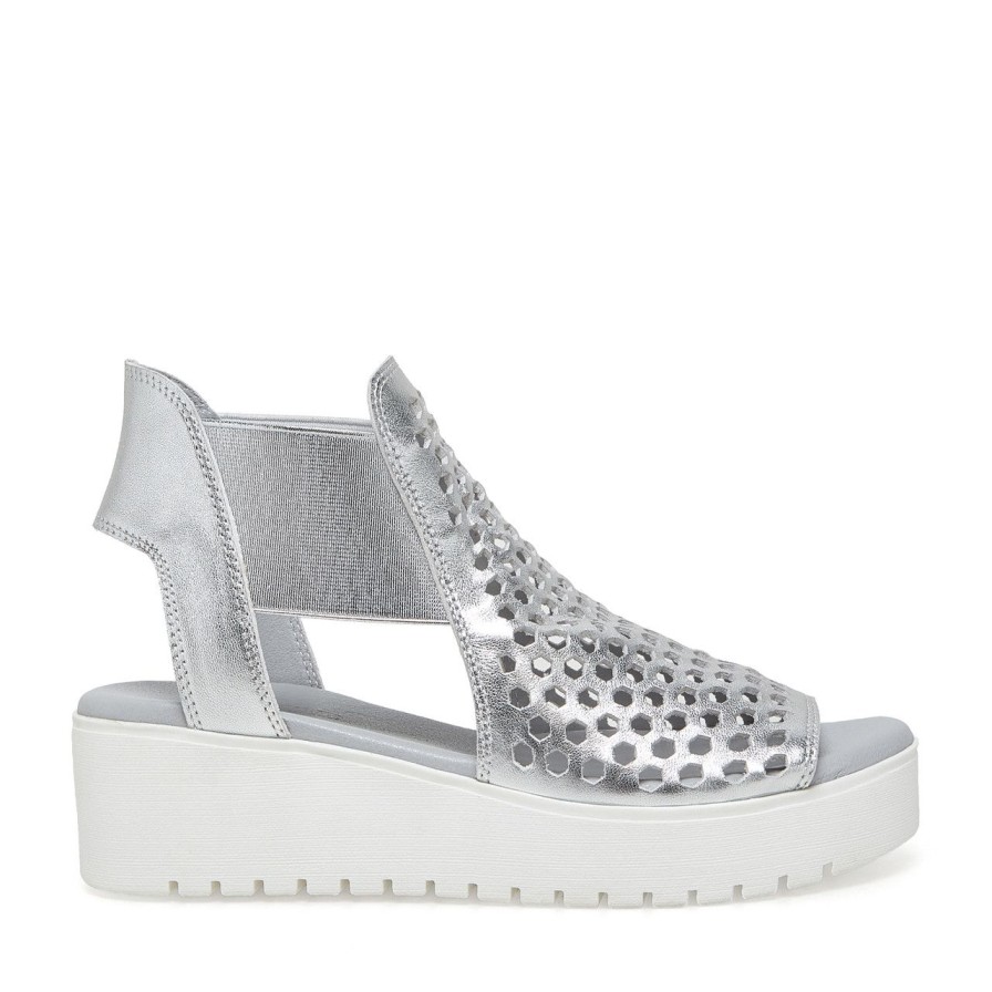 Women Silent D Platforms | Odeya Sandal Silver