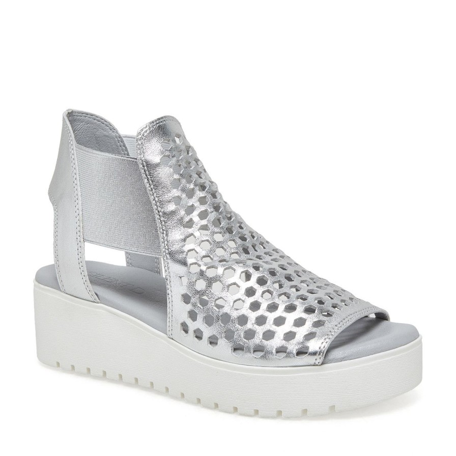 Women Silent D Platforms | Odeya Sandal Silver