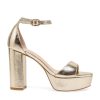 Women Silent D Platforms | Azelta Sandal Pale Gold