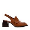 Women Silent D Heels | Peatch Loafer Tan