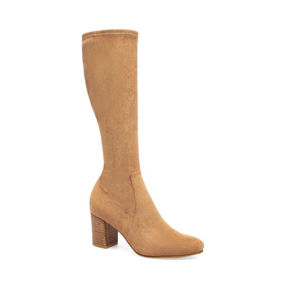 Women Silent D Tall Boots | Usha Boot Camel