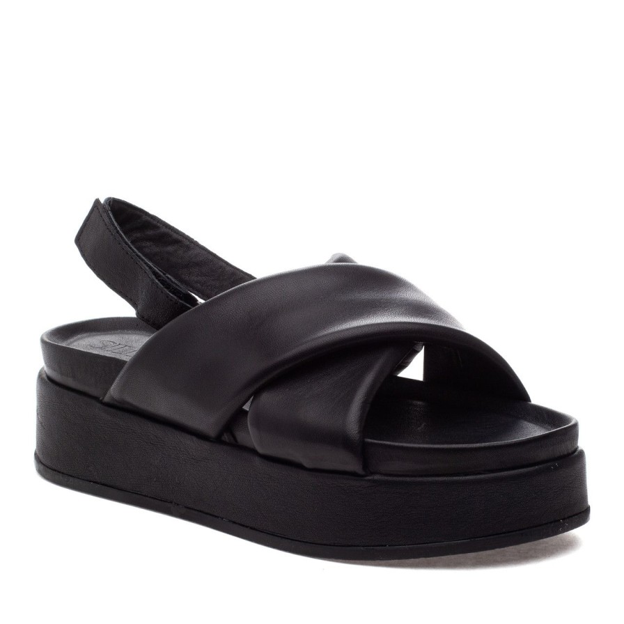 Women Silent D Flats | Pier Sandal Black