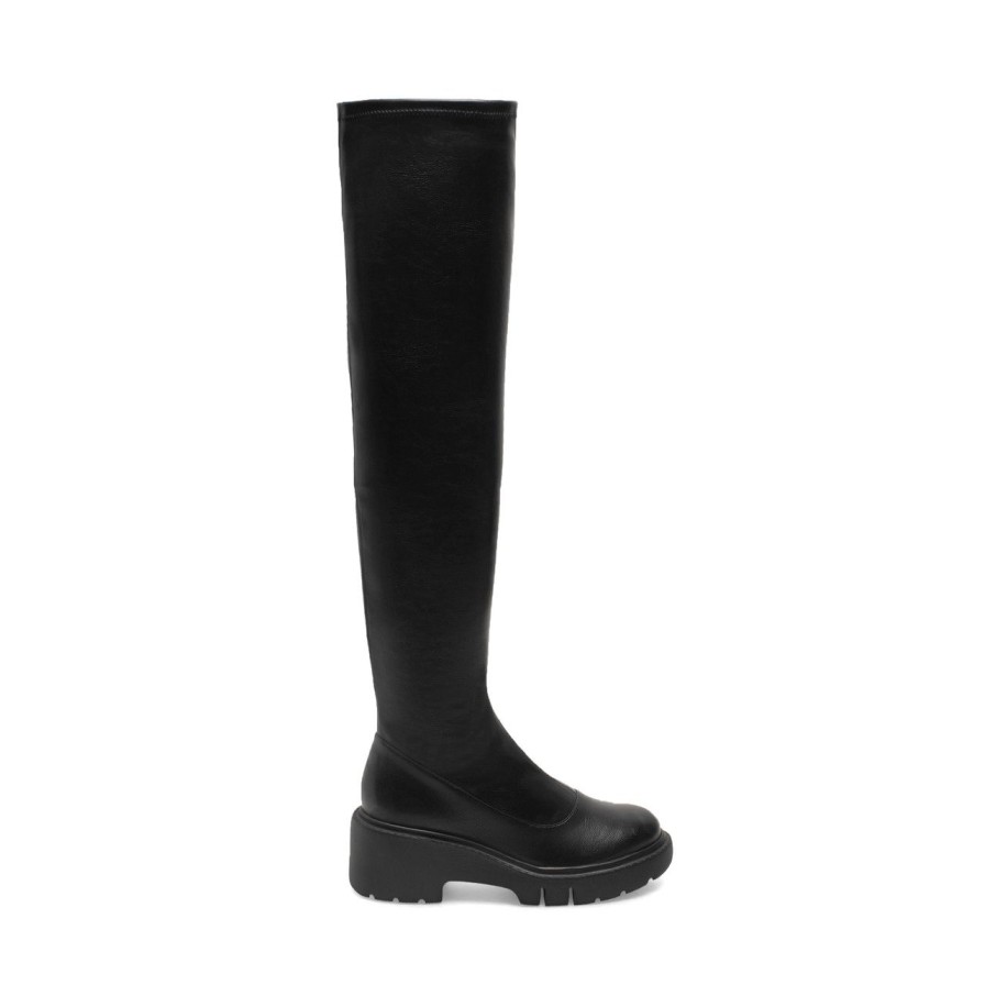 Women Silent D Tall Boots | Xeno Boot Black Smooth