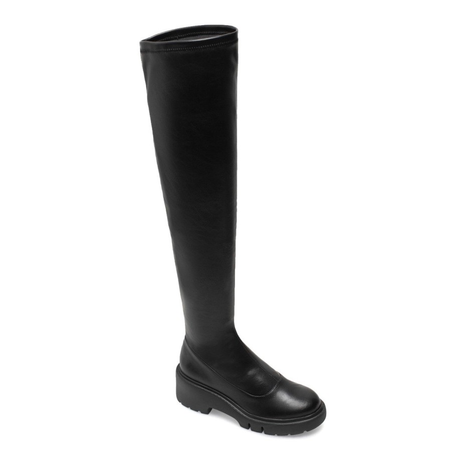 Women Silent D Tall Boots | Xeno Boot Black Smooth