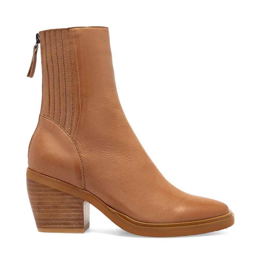 Women Silent D Ankle Boots | Teach Boot Tan