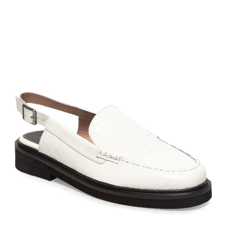 Women Silent D Flats & Loafers | Gliani Loafer Cream Croc