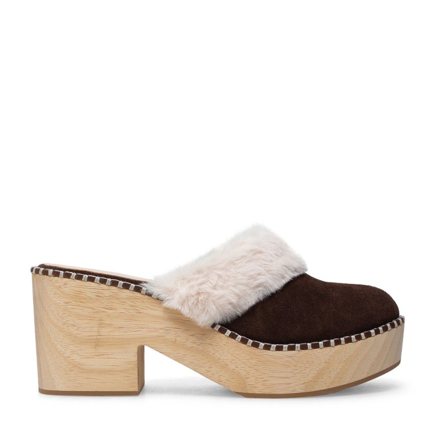 Women Silent D Mules & Clogs | Fuzzee Clog Chocolate