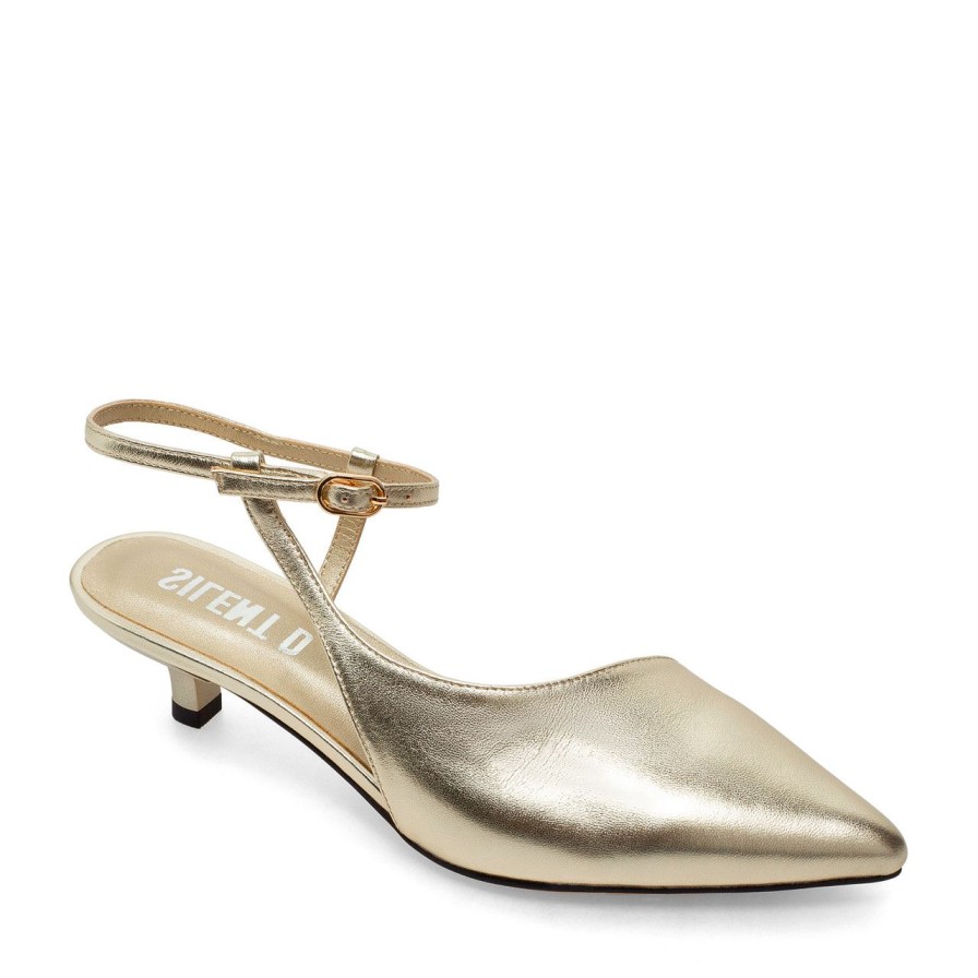 Women Silent D Heels | Cabi Pump Pale Gold