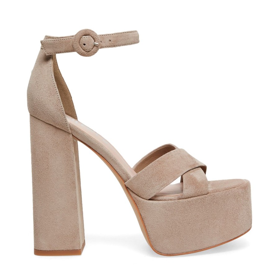 Women Silent D Platforms | Zumy Sandal Taupe