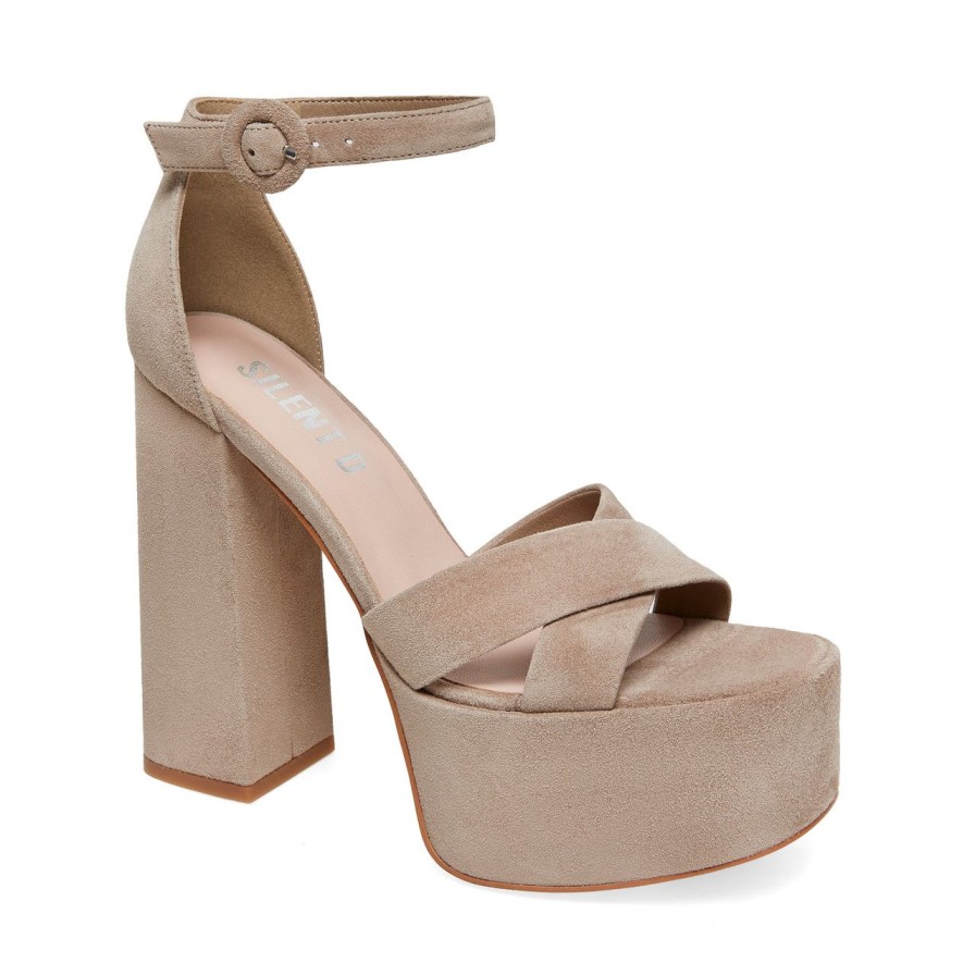 Women Silent D Platforms | Zumy Sandal Taupe