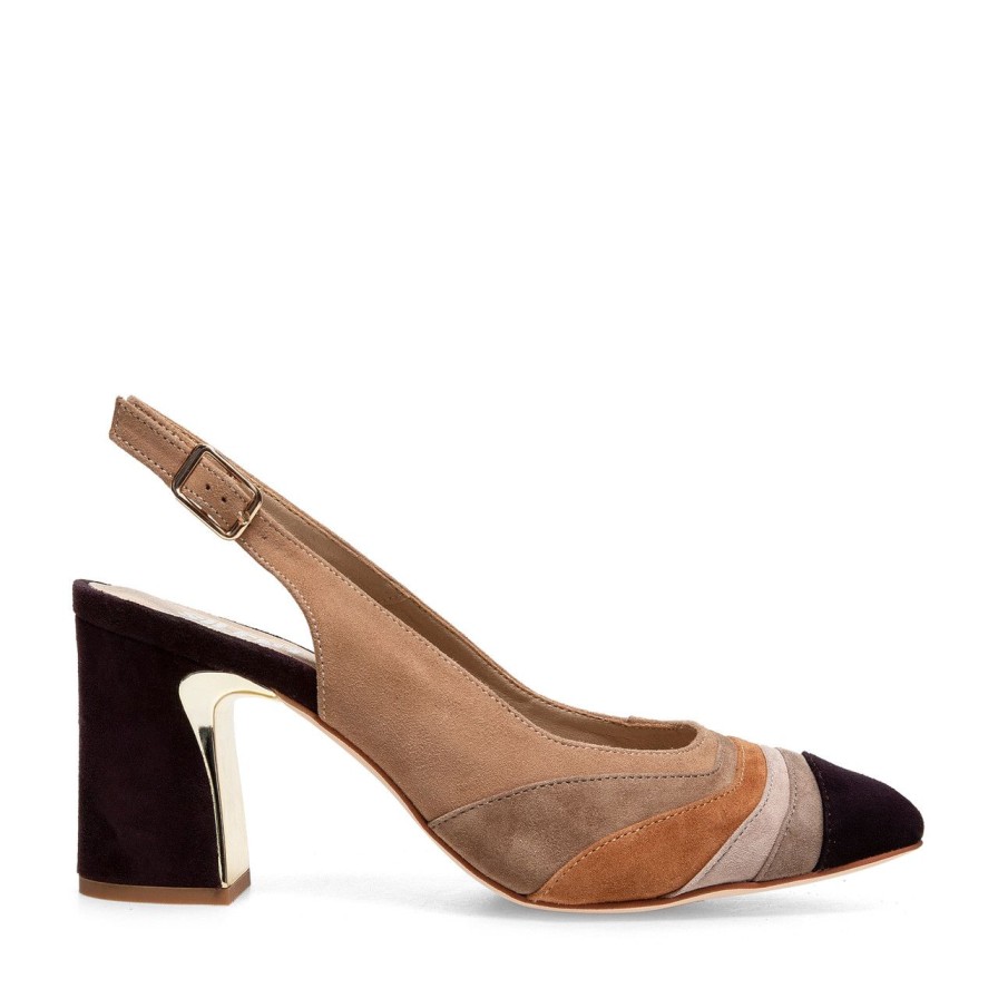 Women Silent D Heels | Kendal Pump Caramel Multi