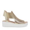 Women Silent D Platforms | Odeya Sandal Pale Gold/White