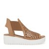 Women Silent D Platforms | Odeya Sandal Dark Tan/White