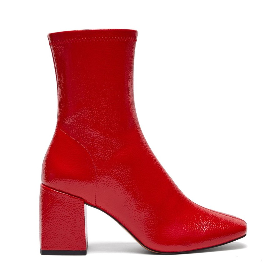 Women Silent D Ankle Boots | Carina Boot Red Crinkle