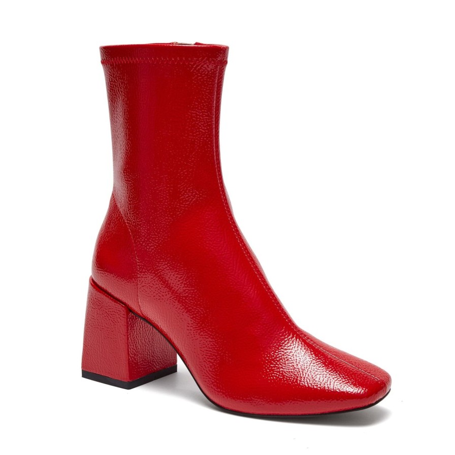 Women Silent D Ankle Boots | Carina Boot Red Crinkle