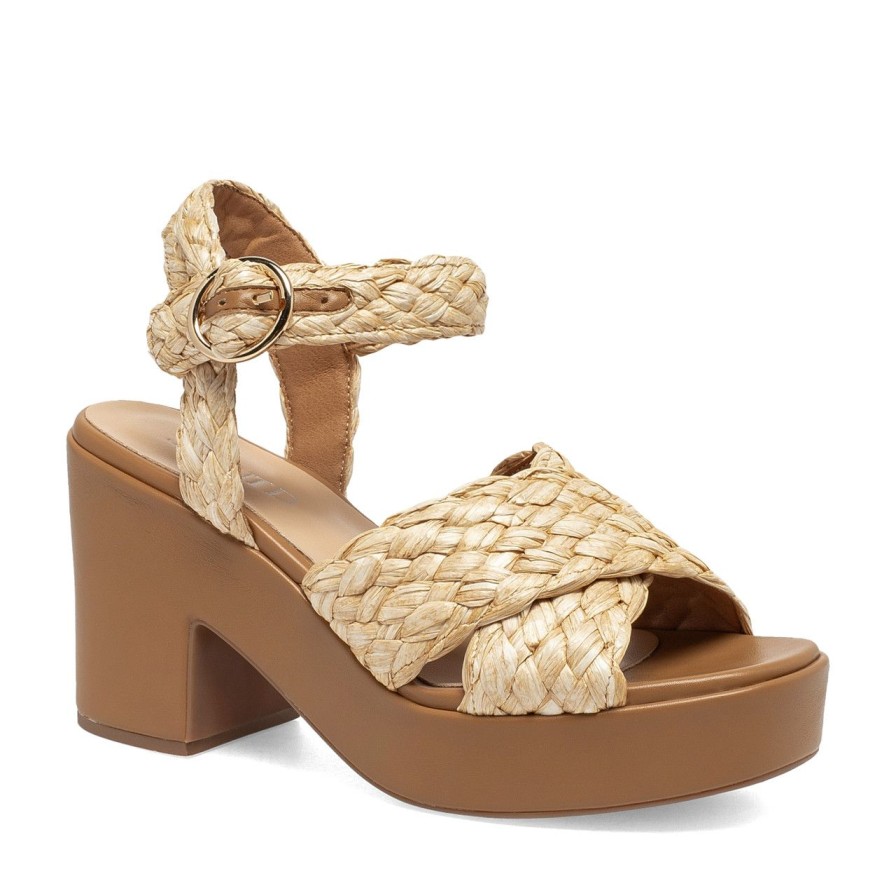 Women Silent D Platforms | Charcha Sandal Natural