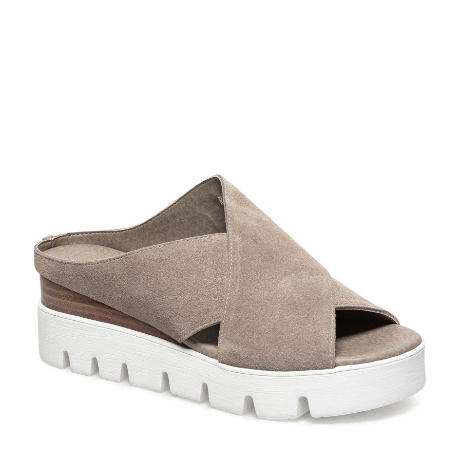 Women Silent D Flats | Racket Sandal Taupe