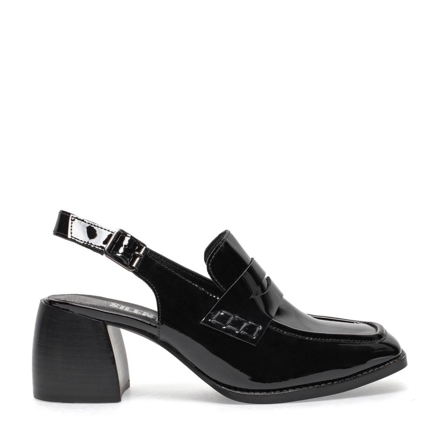 Women Silent D Heels | Peatch Loafer Black