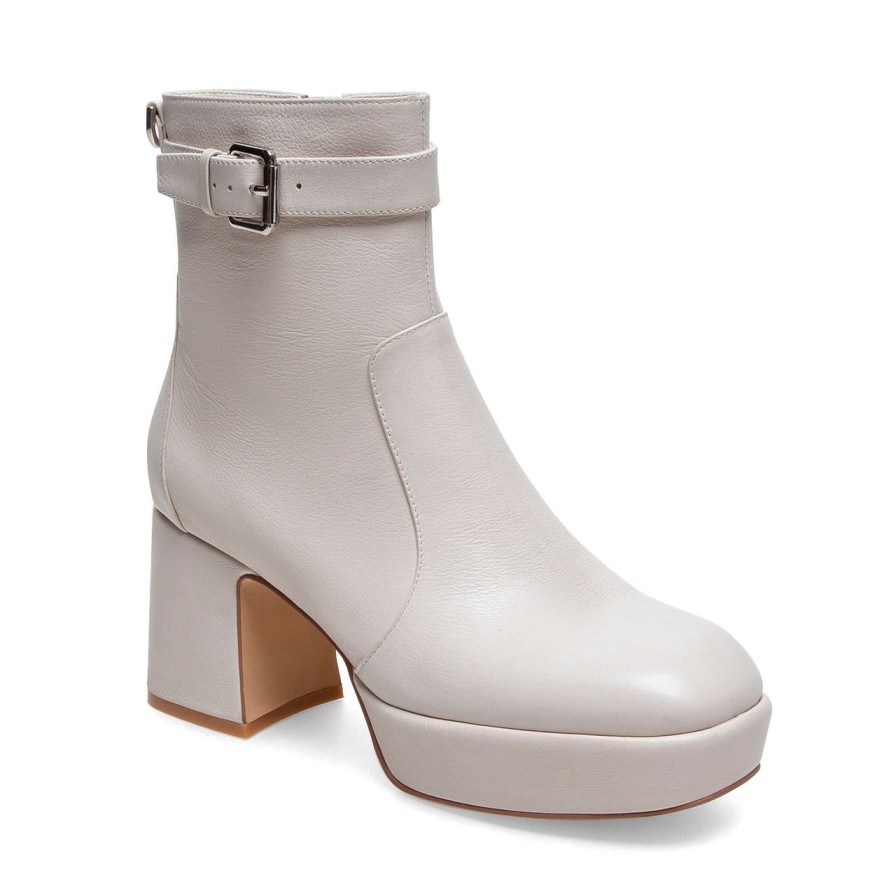 Women Silent D Ankle Boots | Odnee Boot Oatmilk