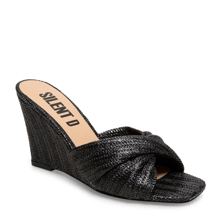 Women Silent D Wedges | Katia Sandal Black