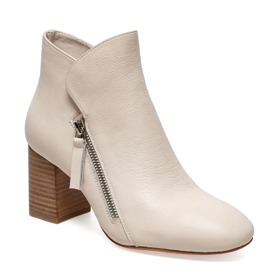 Women Silent D Ankle Boots | Skella Boot Oatmilk