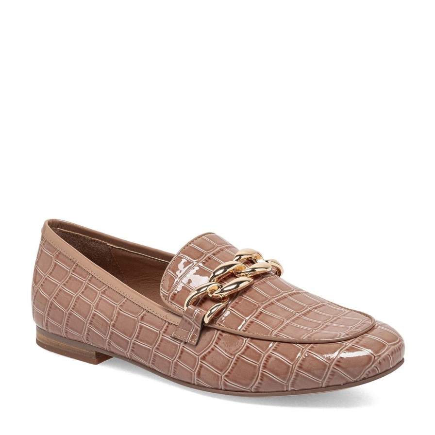 Women Silent D Flats & Loafers | Goose Loafer Beige Croc