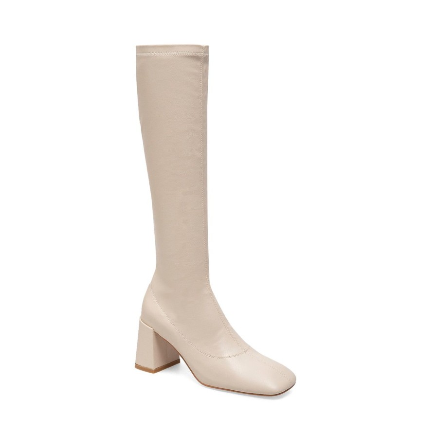 Women Silent D Tall Boots | Tryit Boot Oatmilk