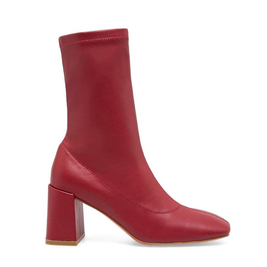 Women Silent D Ankle Boots | Tellme Boot Lucious Red