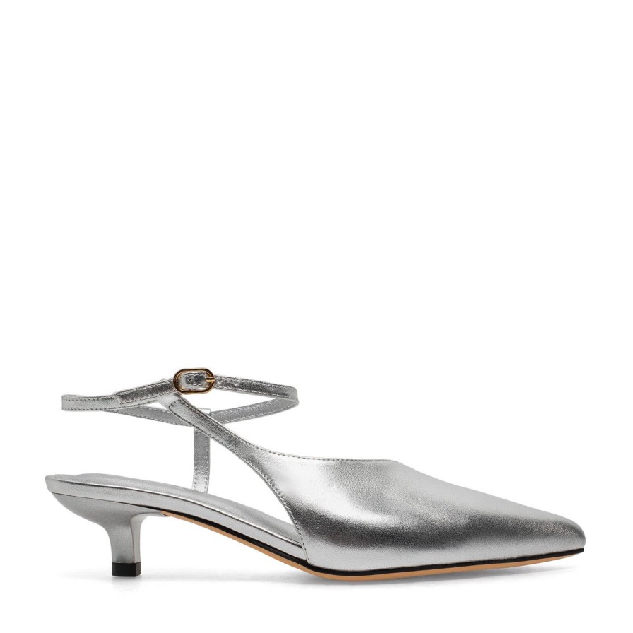 Women Silent D Heels | Cabi Pump Pale Silver