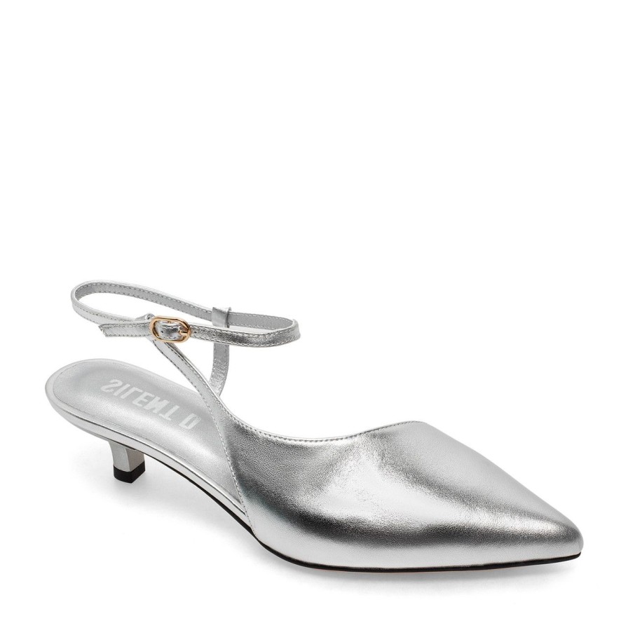 Women Silent D Heels | Cabi Pump Pale Silver