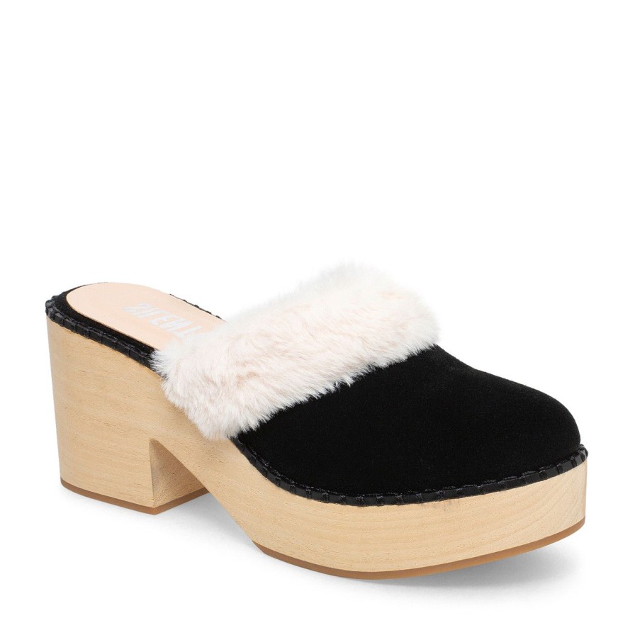 Women Silent D Mules & Clogs | Fuzzee Clog Black